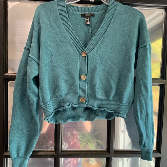 Forever 21 Sweaters - Forever 21 teal cardigan